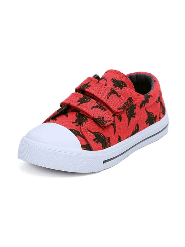 Toddler Sneakers for Boys and Girls Red Dinosaur - KKOMFORME
