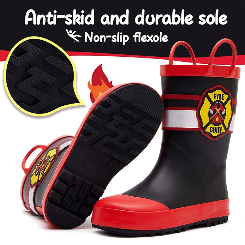 Boy&amp;Girl Rain Boots Waterproof Fire chief - KomForme