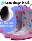 Boy&Girl Rain Boots Waterproof Pink Dinosaurs - KomForme