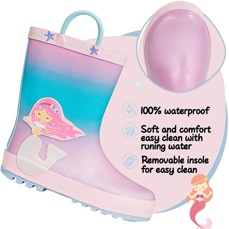 Boy&amp;Girl Rain Boots Waterproof Princess Mermaid - KomForme