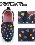 Navy Polka Dot Cleat Canvas Walking Shoes - MYSOFT