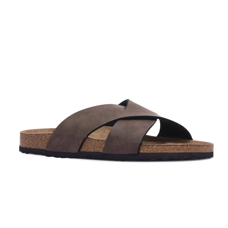 Criss-cross Leather Slippers Mysoft