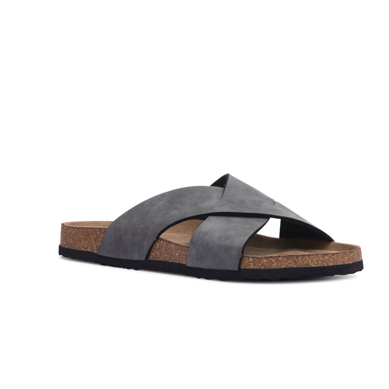 Criss-cross Leather Slippers Mysoft