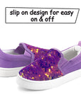 Purple Sequined Slip-On Canvas Shoes - MYSOFT