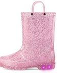Glitter Easy-On Handle Lighted Rain Boots - MYSOFT
