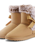 Bow Tie Warm Fur Lined Snow Boots - MYSOFT
