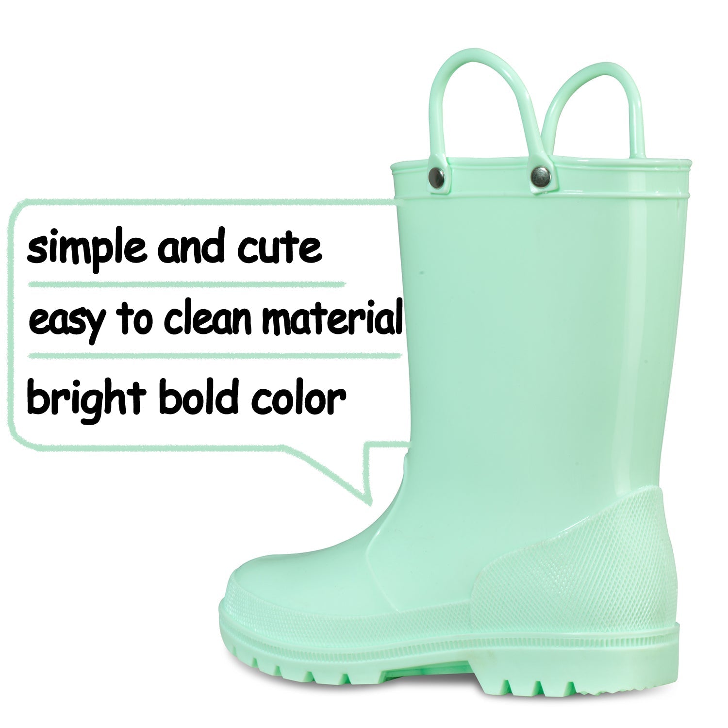 Simple And Cute Waterproof Rubber Rain Boots - MYSOFT