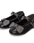Adjustable Buckle Mary Jane Shoes with Diamond Bow - MYSOFT