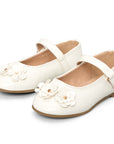 Stereoscopic Flower White Mary Jane Shoes - MYSOFT