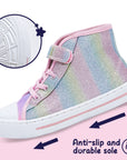 Rainbow Ombre Sequin High Top Canvas Sneakers - MYSOFT