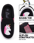 White Unicorn Pink Glitter Stripe Slip-On Black Espadrilles - MYSOFT