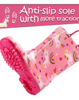 PVC Rainbow Unicorn Print Rubber Rain Boots - MYSOFT