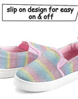 Rainbow Stripe Glitter Slip-On Espadrilles - MYSOFT