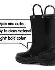 Solid Color Non-Slip Rain Boots With Handle - MYSOFT