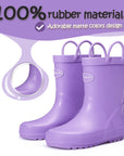 Solid Matte Easy-On Handle Rain Boots - MYSOFT