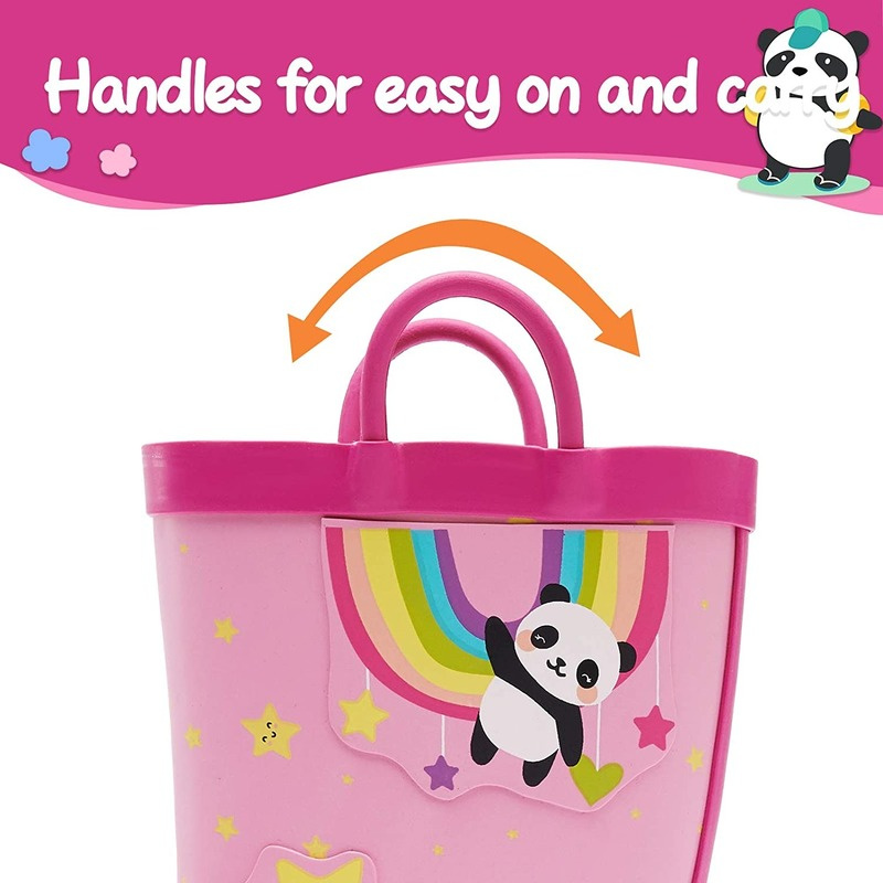 Boy&Girl Rain Boots Waterproof Pink Panda - KomForme