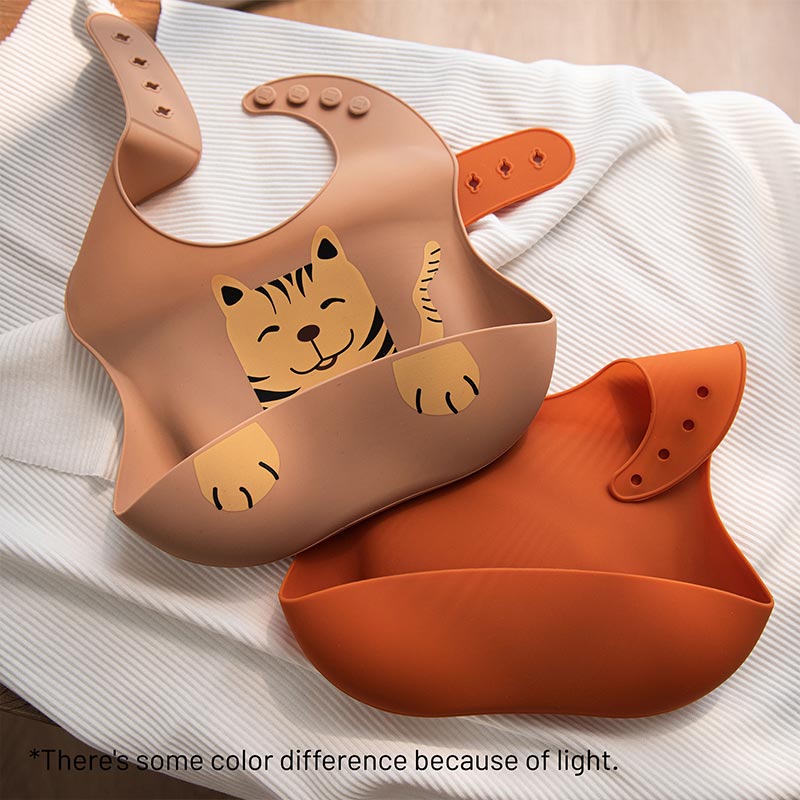 Labcosi Silicone Baby Bibs for Babies &amp; Toddlers Set of 2, Baby Feeding Bibs for Boys and Girls