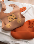 Labcosi Silicone Baby Bibs for Babies & Toddlers Set of 2, Baby Feeding Bibs for Boys and Girls