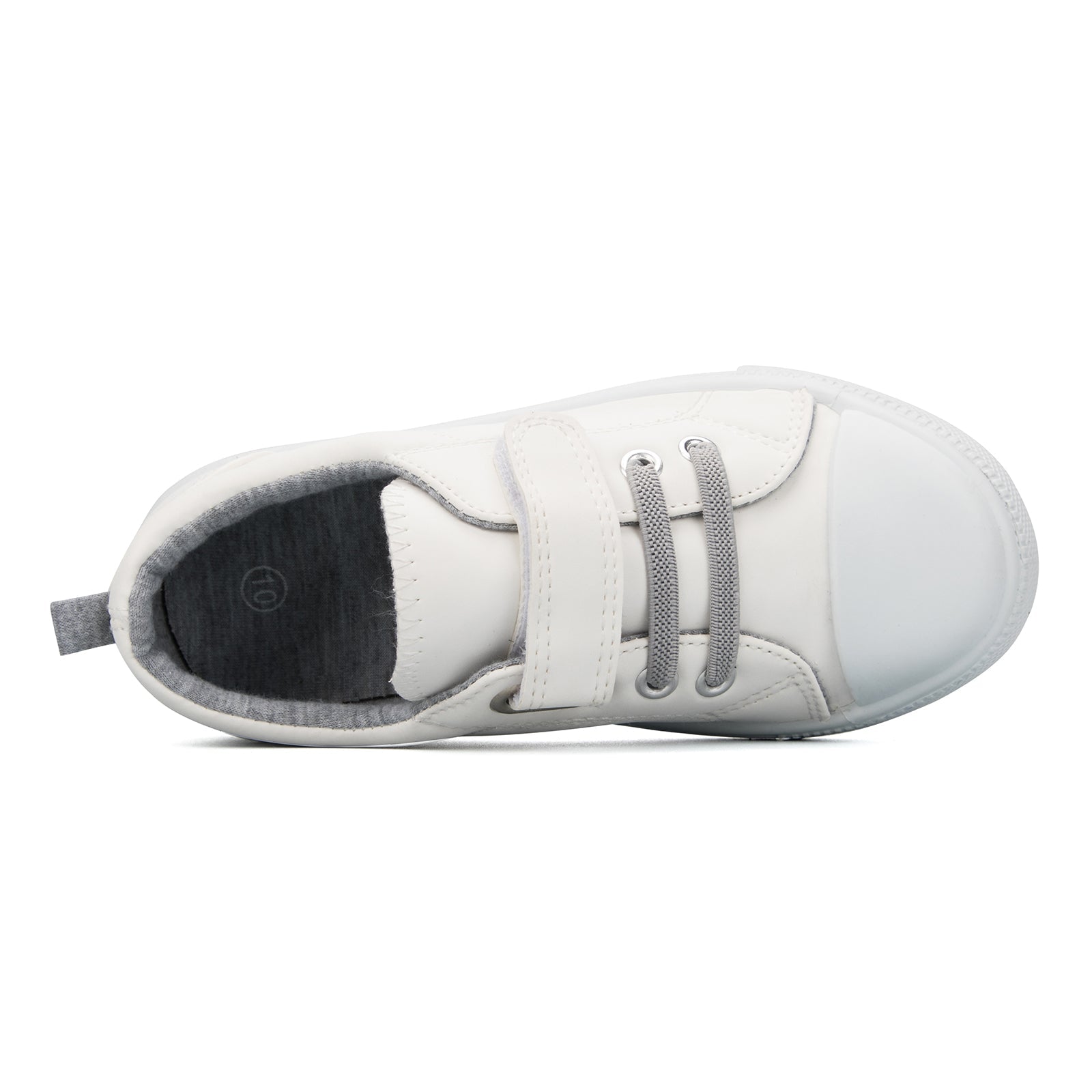 Single Hook and Loop Sneakers White/Black/Grey - MYSOFT