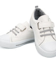 Single Hook and Loop Sneakers White/Black/Grey - MYSOFT