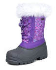 Purple Fur Collar Warm Non-Slip Snow Boots - MYSOFT