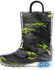 Camouflage Lighted Waterproof Rubber Rain Boots - MYSOFT