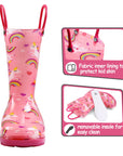 PVC Rainbow Unicorn Print Rubber Rain Boots - MYSOFT