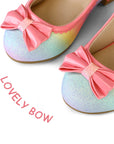 Rainbow Bow Low Heel Mary Jane Flats - MYSOFT