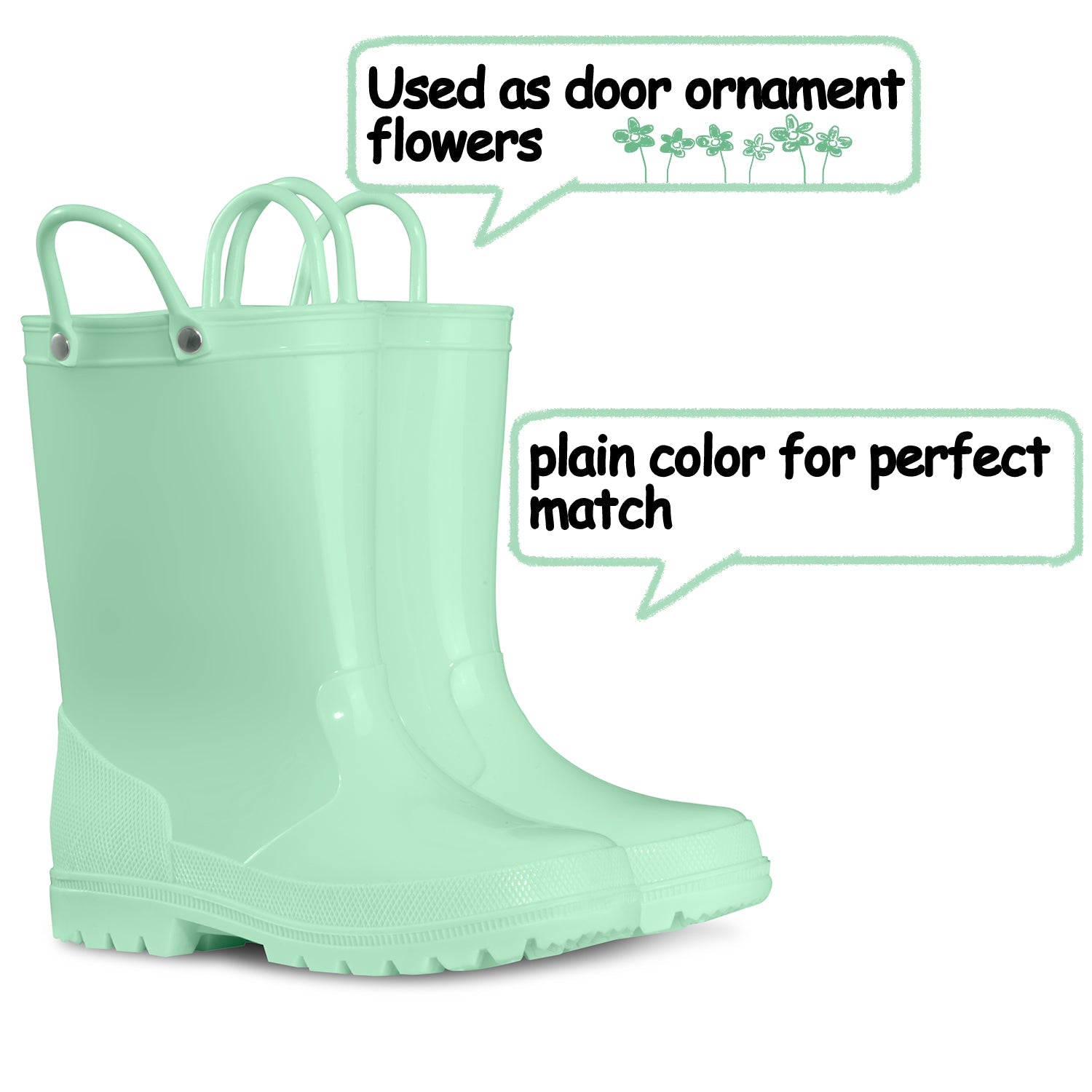 Simple And Cute Waterproof Rubber Rain Boots - MYSOFT