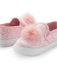 Pink Shiny Pom Pom Slip On Espadrilles - MYSOFT