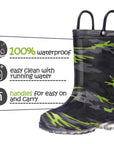 Camouflage Lighted Waterproof Rubber Rain Boots - MYSOFT