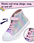 Rainbow Ombre Sequin High Top Canvas Sneakers - MYSOFT