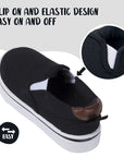 Plain Black Non-Slip Canvas Walking Shoes - MYSOFT