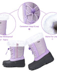 Purple/Pink Fur Lined Non-Slip Waterproof Snow Boots - MYSOFT