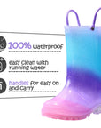 PVC Rainbow Gradient Waterproof Rubber Rain Boots - MYSOFT