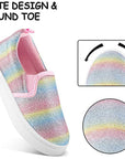 Rainbow Stripe Glitter Slip-On Espadrilles - MYSOFT