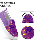 Purple Sequined Slip-On Canvas Shoes - MYSOFT