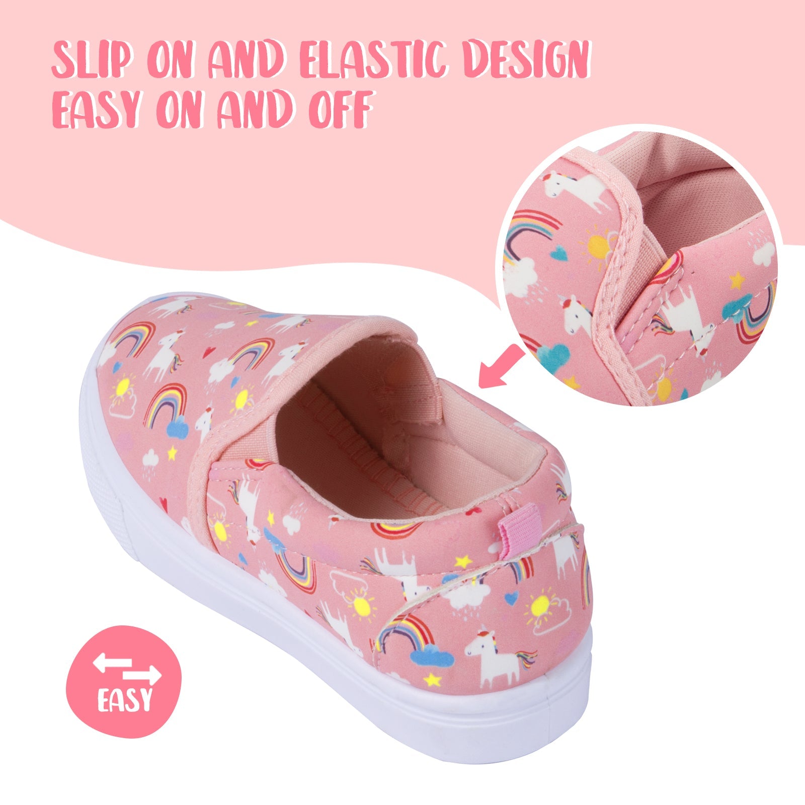 Rainbow Unicorn Cotton Lined Light Pink Espadrilles - MYSOFT