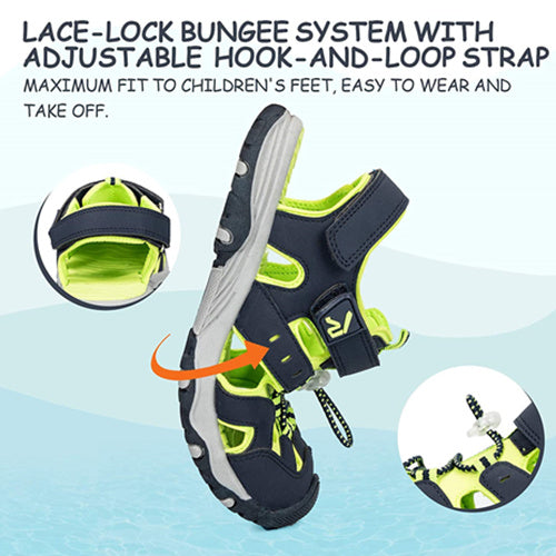 Toddler Sandals Outdoor Summer Water Shoes for Boys &amp; Girls Black Green -- K Komforme