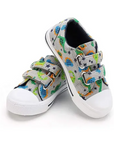 Kids Sneakers Boy and Girl Canvas Shoes Green Dinosaurs - KKOMFORME