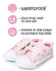 K KomForme Casual Kids Canvas Shoes Pink Flower Size 4-12 (Toddler Girl)