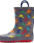 Boy&Girl Rain Boots Waterproof Gray Dinosaur - KomForme