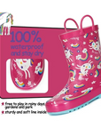 Kids Rain Boots for Girls Pink Unicorn - Kkomforme