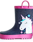 Boy&Girl Rain Boots Waterproof  Blue Unicorn -KomForme