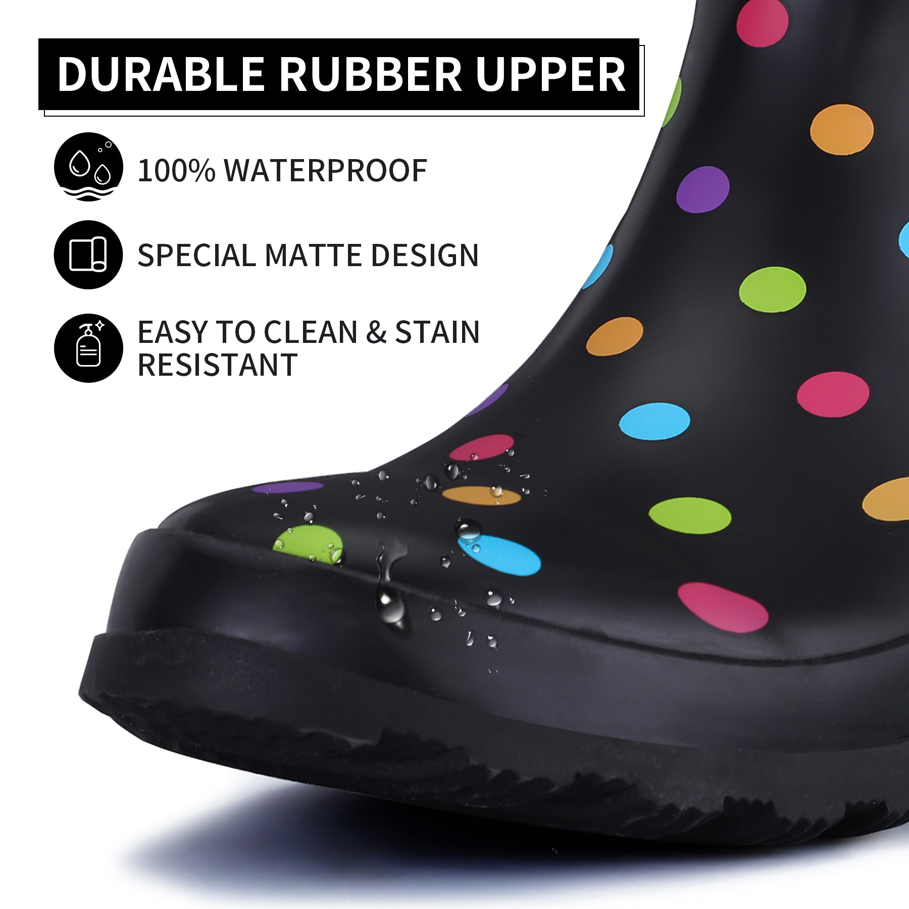 Multicolored Matte Chelsea Rain Boots