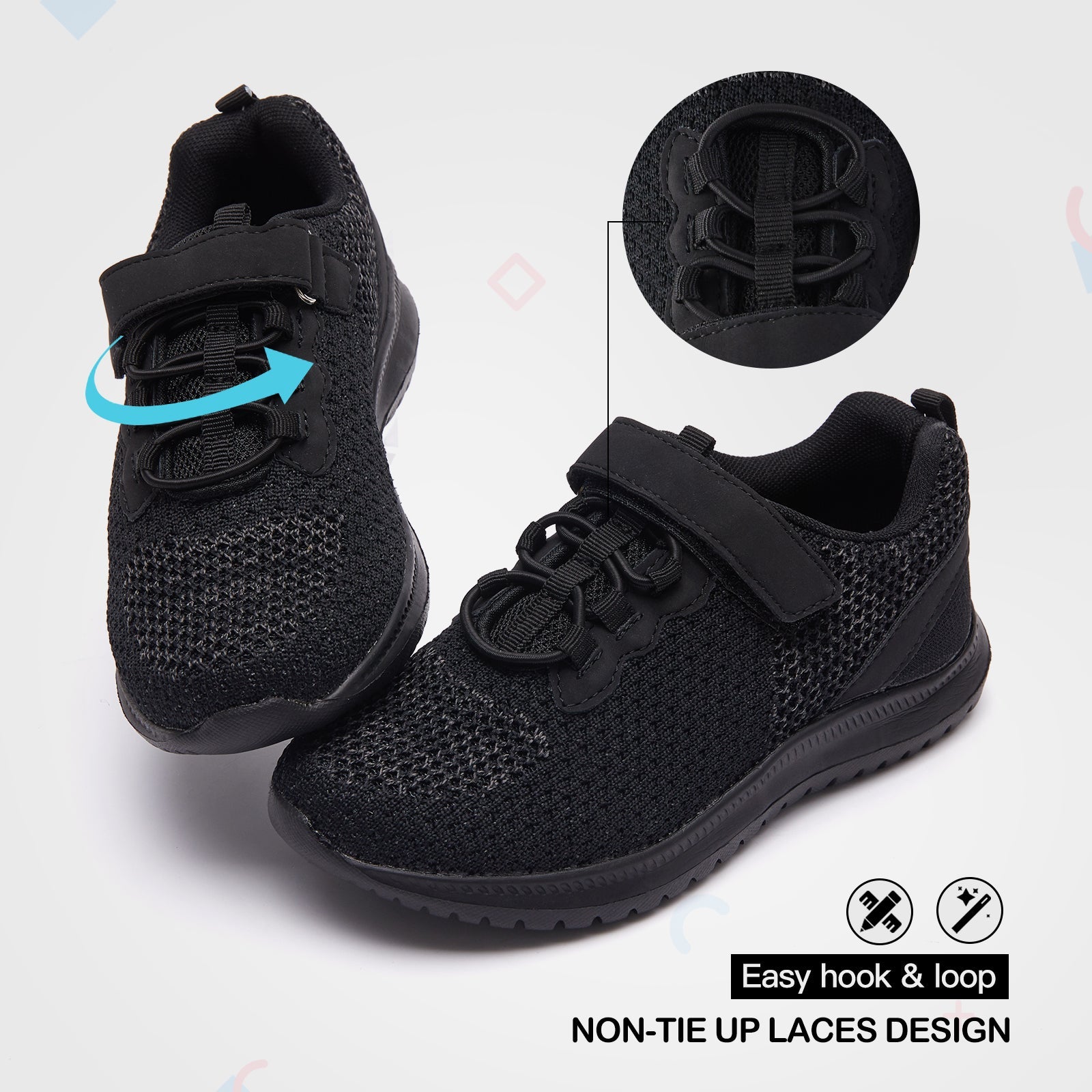 Black Mesh Breathable Lightweight Tennis Sneakers - MYSOFT