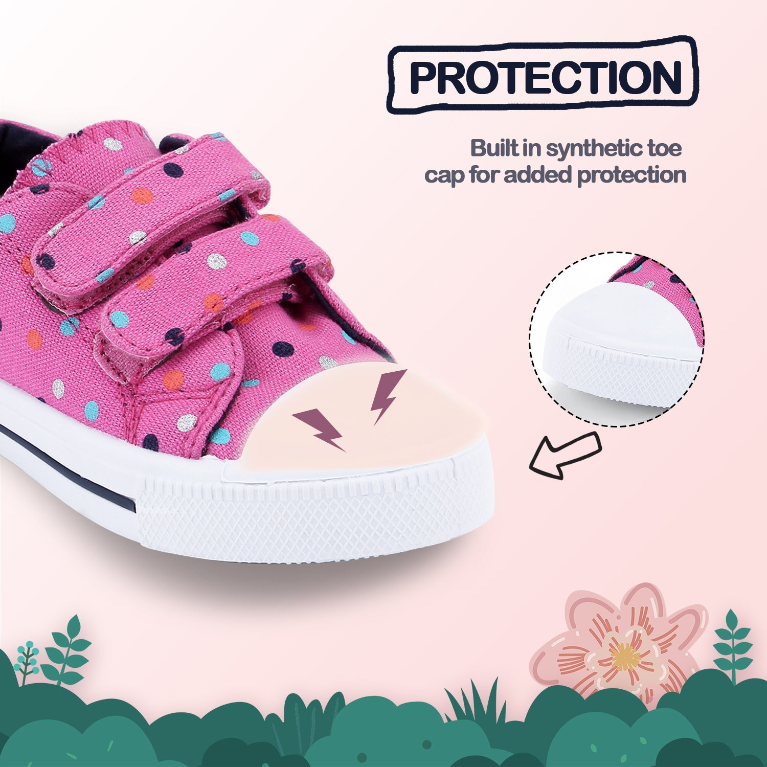 Colorful Polka Dot Soft Pink Walking Shoes - MYSOFT