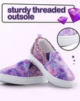 Purple Tie Dye Sequin Panel Slip-on Canvas Shoes - MYSOFT