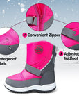 Pink/Purple Mountain Icons Insulated Waterproof Snow Boots - MYSOFT