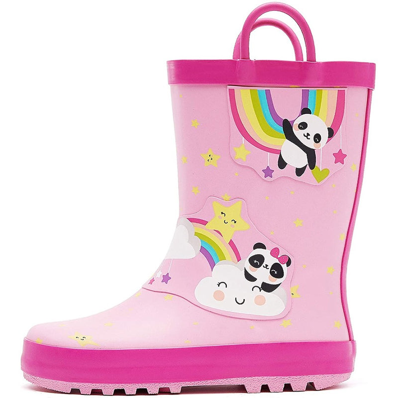 Boy&amp;Girl Rain Boots Waterproof Pink Panda - KomForme